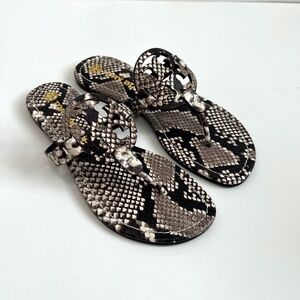 NIB Tory Burch Miller Sandal - Stamped Snake Printed Leather, Size 8